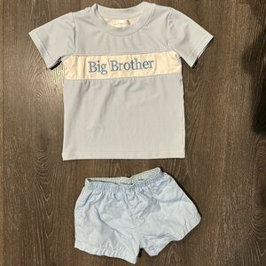Cecil and Lou Blue Gingham Big Brother Outfit Set